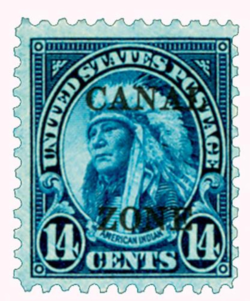 CZ116  - 1933 14c Canal Zone - American Indian, Rotary Press Printing, Dark Blue