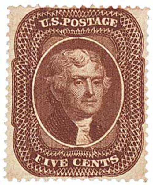 38 - 1860 30c Franklin, orange - Mystic Stamp Company