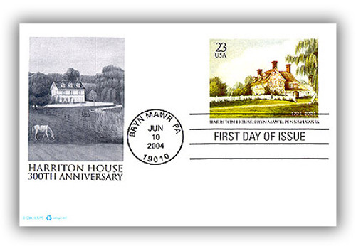 UX406  - 2004 23c Harriton House Postal Card FDC