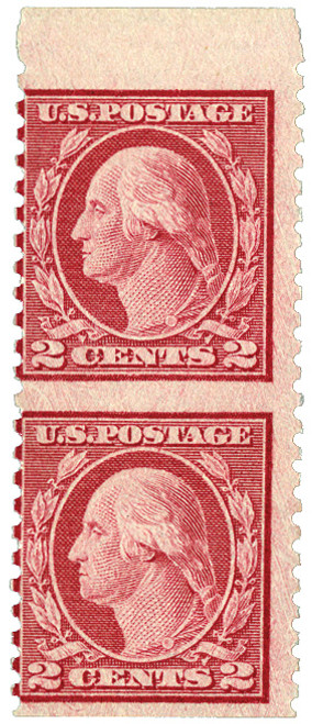 540a  - 1919 2c Washington, Vertical Pair, Imperforate Horizontally