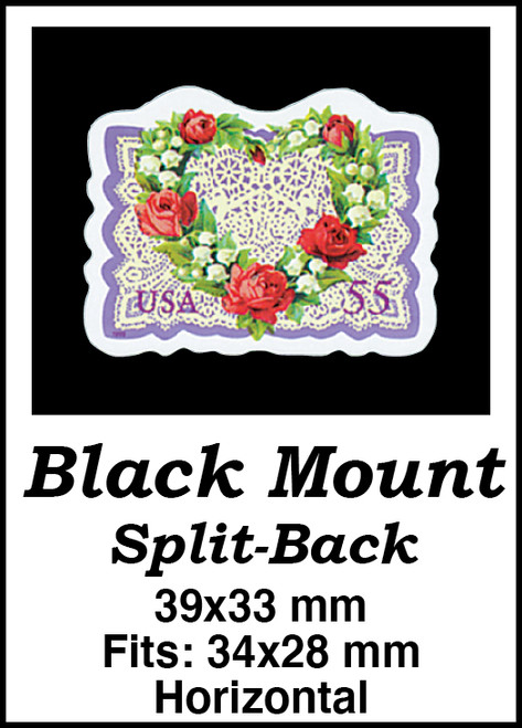 MM6082  - 39x33mm 5 Horizontal Black Split-Back Mounts