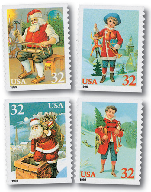 3014-17  - 1995 32c Contemporary Christmas: Santa and Children, coil