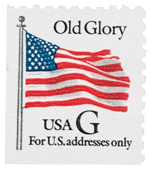 2883  - 1994 32c G-rate Old Glory, black "G", booklet single