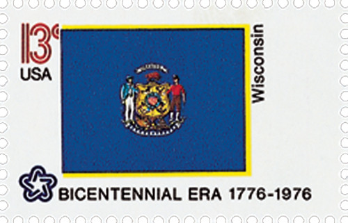 1662  - 1976 13c State Flags: Wisconsin