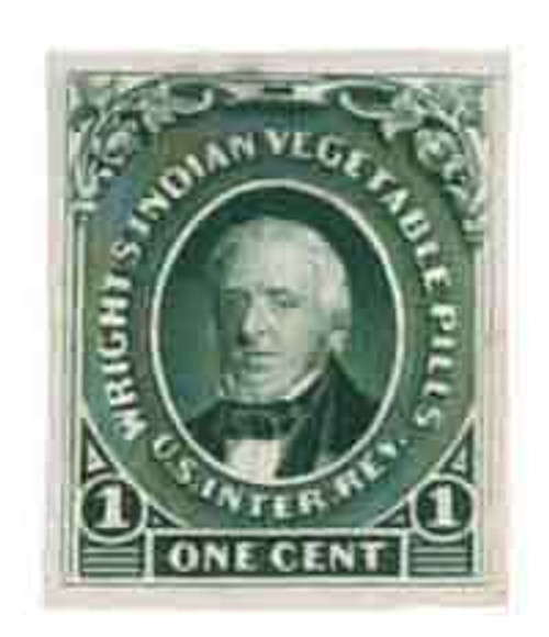 RS274P3  - 1862 1c Proprietary Medicine Stamp - green, on India paper