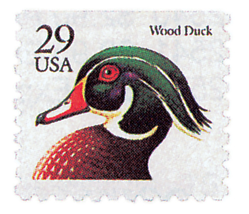 2484  - 1991 29c Wood Duck, black, booklet single