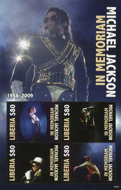 M10814  - 2010 Liberia Michael Jackson 4v Mint