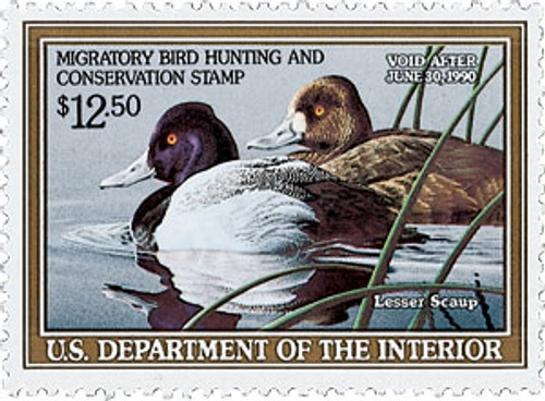 RW56  - 1989 $12.50 Federal Duck Stamp - Lesser Scaups