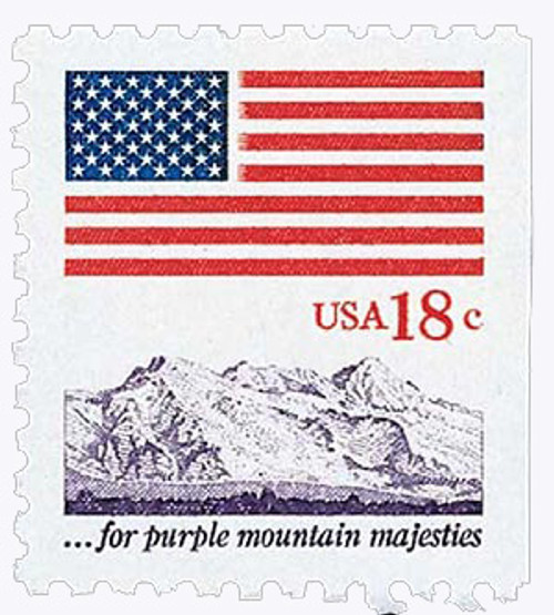 Vintage Treasures ~~ Postage Stamps For Crafting: US Flag 18c; 50