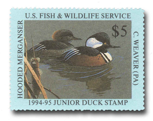 JDS2  - 1994 $5 Hooded Merganser Junior Duck Stamp