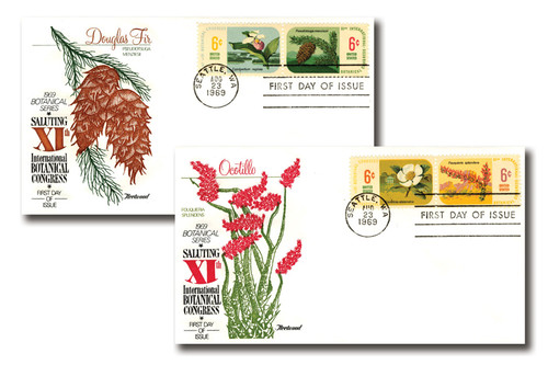 MCV061  - 1969 6c Botanical Congress (#1376-79) Combo First Day Covers - set of 2