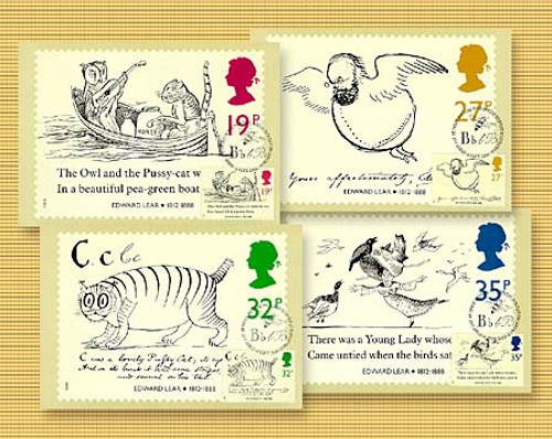 9M017ST  - 1988 Edward Lear Maximum Cards Set of 4