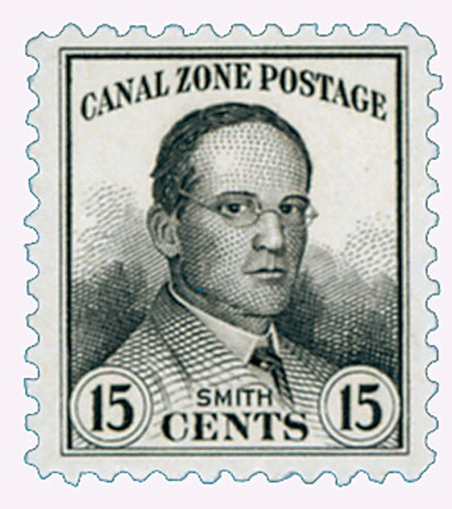 CZ111  - 1928-40 15c Canal Zone - Smith, flat plate printing, unwatermarked, gray black