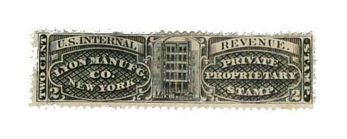RS168b  - 1871-77 Lyon Manufg. Co. 2c black, silk paper