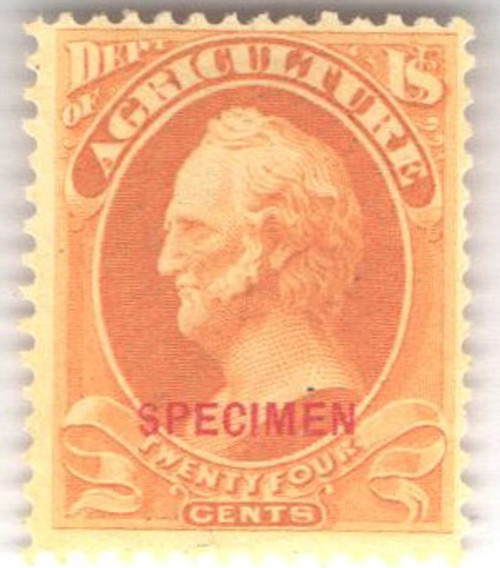 O8S  - 1875 24c Official Mail Stamp - yellow