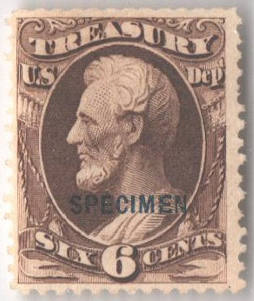 O75S  - 1875 6c Official Mail Stamp - dark brown