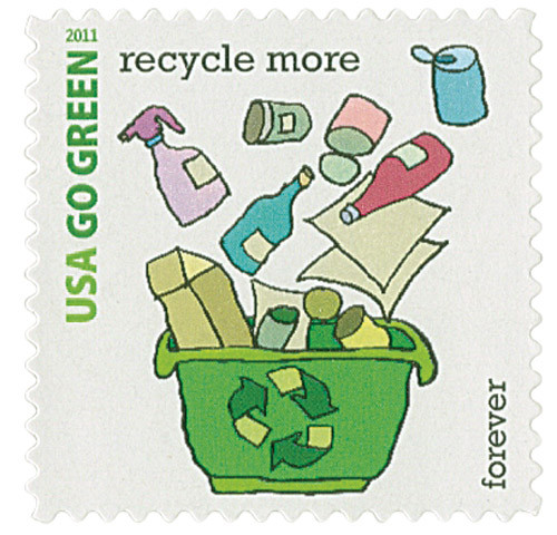 4524i  - 2011 First-Class Forever Stamp - Go Green: Recycle More