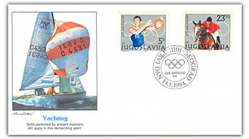 59114E  - 1984 Yugoslavia Combination Cover 1-Yachting