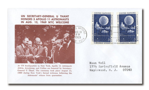 AC334  - 08/13/1969 USA, US Secretary-General U Honors 3 Apollo 11 Astronauts