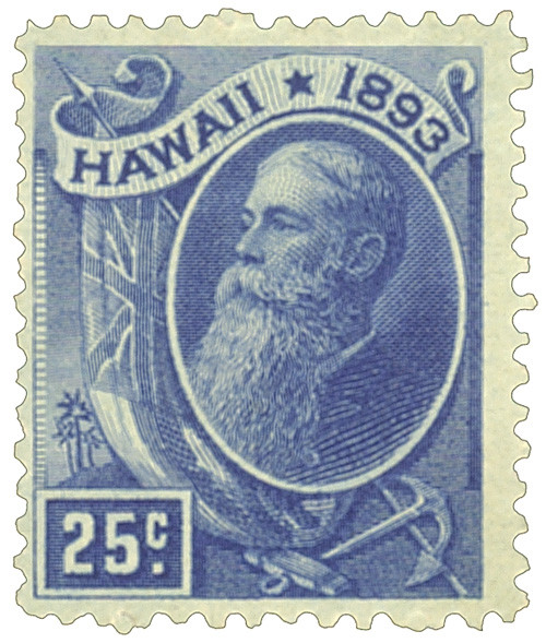 H79  - 1894 25c Hawaii, deep blue,  President Dole