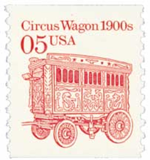 2452  - 1990 5c Transportation Series: Circus Wagon 1900s (cream background)