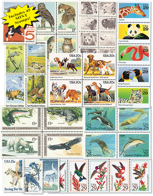 M5291  - Bird and Animal Lovers Collection, Mint, 45 Stamps, U.S.