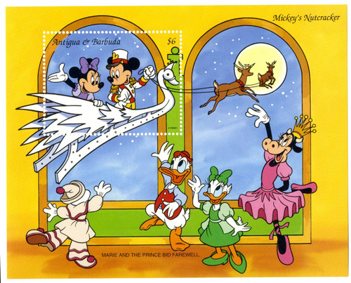 MDS235B  - 1993 Disney Friends Christmas, Mint Souvenir Sheet, Antigua-Barbuda