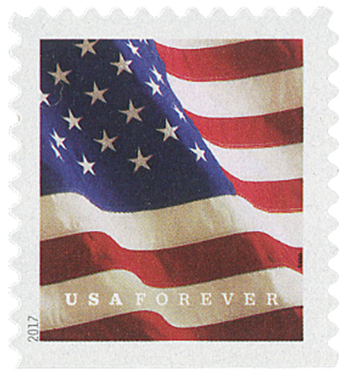 5160  - 2017 First-Class Forever Stamp - U.S. Flag (Sennett Security Products, booklet)