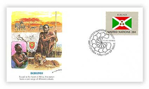 8A425  - 1984 20c Flags of the UN/Burundi