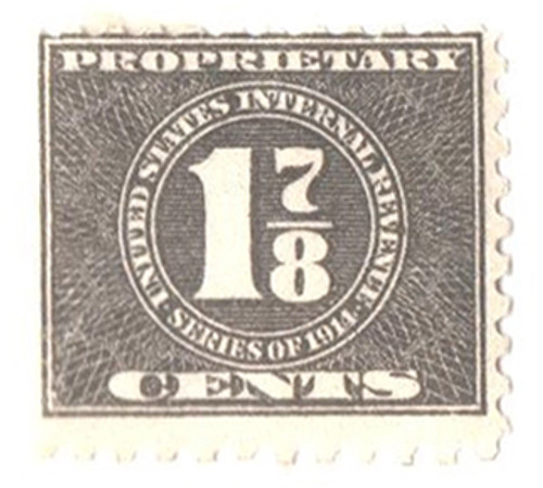 RB37  - 1914 1 7/8c Proprietary Stamp - offset, watermark, perf 10, black