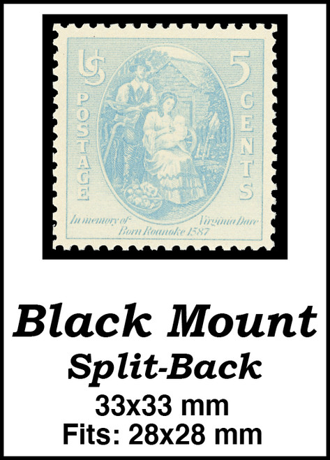 MM2150  - 33x33mm 1 Black Split-Back Mount
