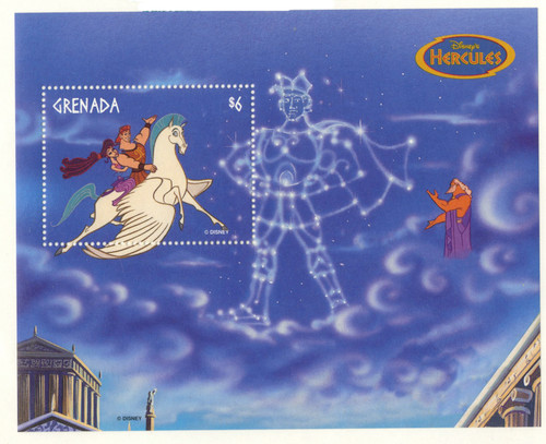 MDS327E  - 1998 Disney's Hercules, Mint Souvenir Sheet, Grenada