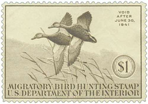 RW7  - 1940 $1.00 Federal Duck Stamp - Black Mallards