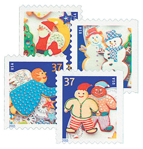 3957-60  - 2005 37c Contemporary Christmas: Holiday Cookies, booklet stamps