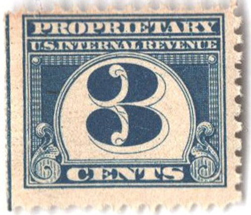 RB67  - 1919 3c Proprietary Stamp - offset, perf 11, dark blue