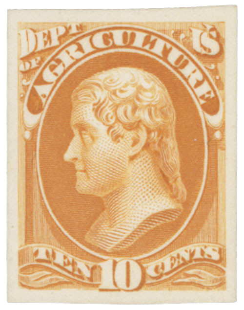 O5P4  - 1873 10c Official Mail Stamp - yellow