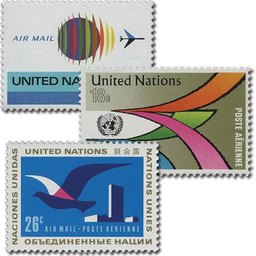 UNC19-21  - 1974 Airmail: Globe & Jet, U.N.