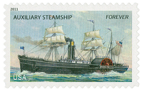 4549  - 2011 First-Class Forever Stamp -  U.S. Merchant Marine: Auxiliary Steamship