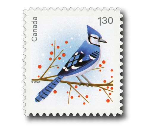 MFN397  - 2022 United States Rate Holiday Birds: Blue Jay, 1 Mint Stamp, Canada