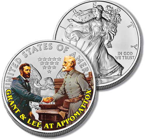 CNSSECOL5  - $1.00 Lee and Grant at Appomattox Silver