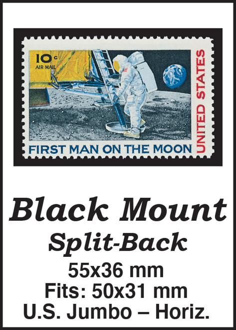 MM508 - 55x36mm 50 Horizontal Black Split-Back Mounts