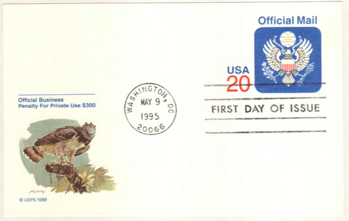 UZ6  - 1995 20c Official Postal Card, 4-color