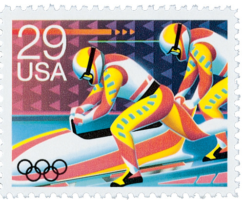 2615  - 1992 29c Winter Olympics: Bobsledding