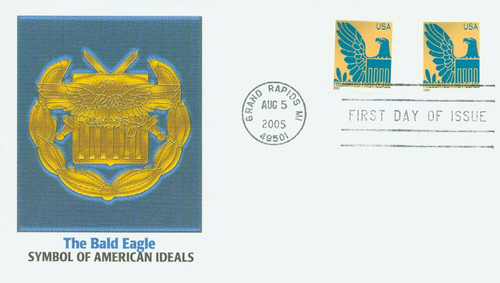 3795a  - 2005 ND (25c) Presorted Blue Eagle Coil FDC