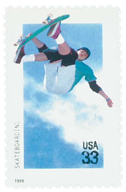 3321  - 1999 33c Xtreme Sports: Skateboarding