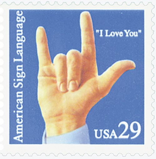 2784  - 1993 29c American Sign Language: "I Love You"