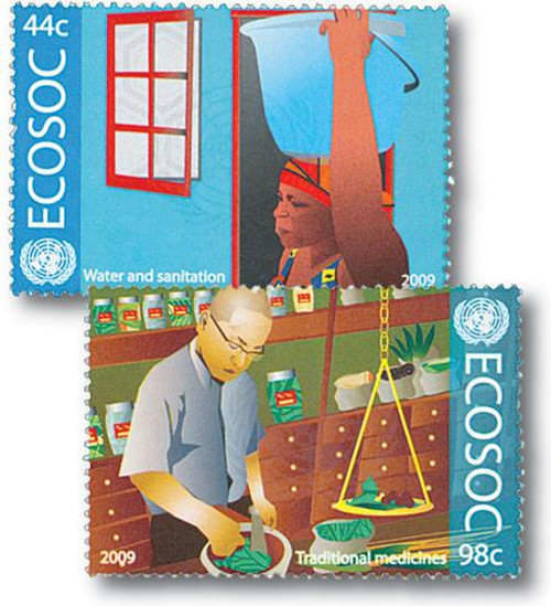 UN992-93  - 2009 UN NY 44c & 98c ECOSOC