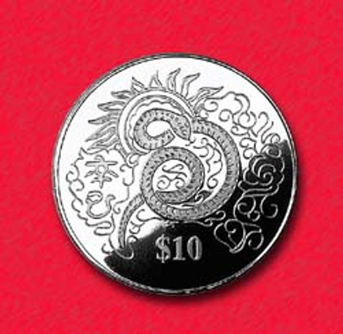 4573714  - 2001 Singapore $10 Year of the Snake CuNi Cn