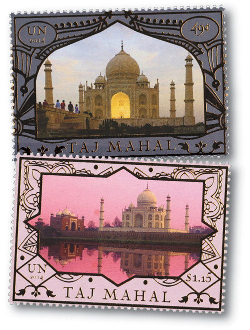 UN1090-91  - 2014 49c & $1.15 World Heritage Sites, Taj Mahal