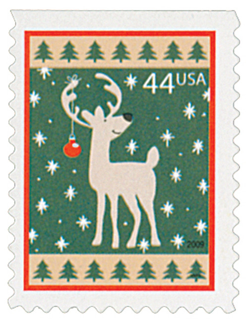 4425  - 2009 44c Contemporary Christmas: Reindeer, convertible booklet